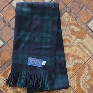 Pendleton Black and Green Plaid Scarf